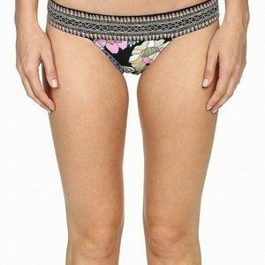 Trina Turk Womens Swimwear Black Pink Size 4 Monaco Banded Bikini Bottom $54